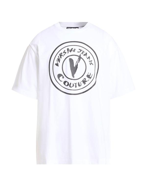 ヴェルサーチ メンズ トップス Tシャツ VERSACE JEANS COUTURE White ホワイト｜ReVida 店