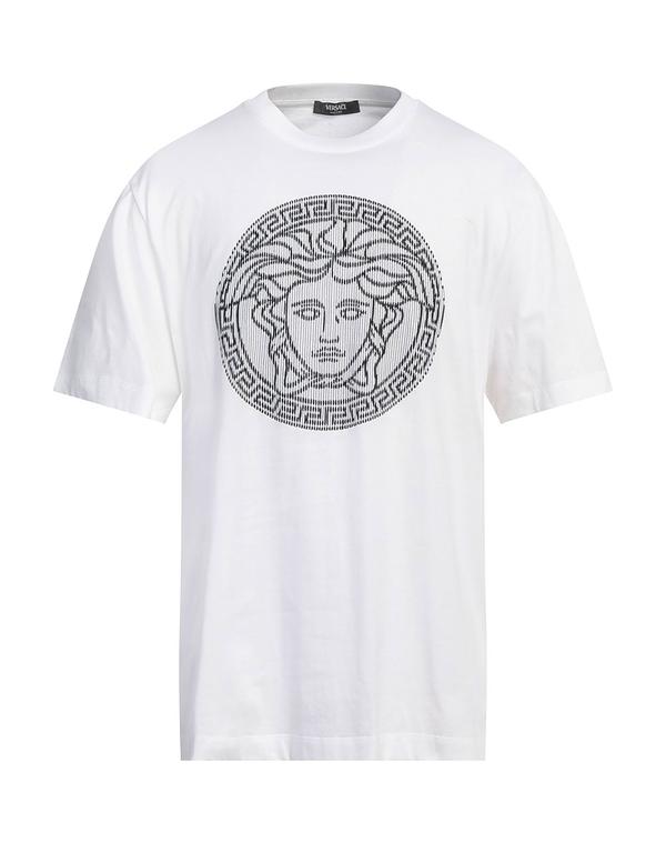 ヴェルサーチ メンズ トップス Tシャツ VERSACE White ホワイト｜ReVida 店