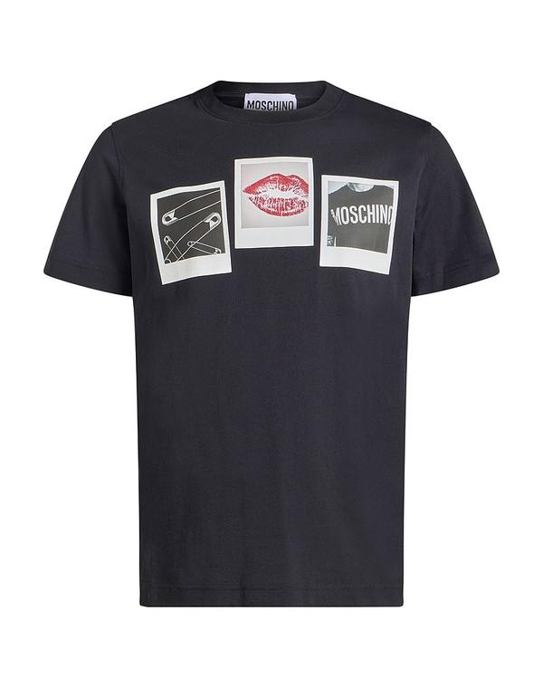 モスキーノ メンズ トップス Tシャツ MOSCHINO Black ブラック｜ReVida 店