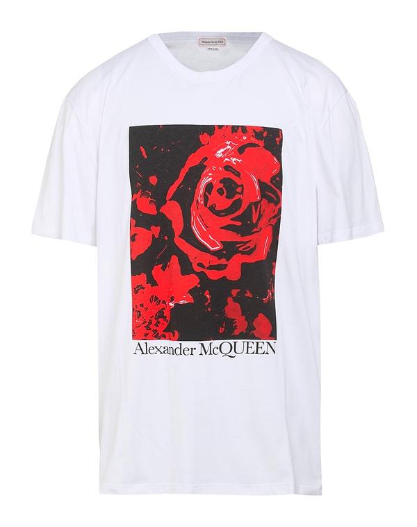 マックイーン メンズ トップス Tシャツ MCQUEEN White ホワイト｜ReVida 店