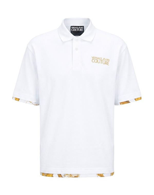 ヴェルサーチ メンズ トップス ポロシャツ VERSACE JEANS COUTURE White ホワイト｜ReVida 店