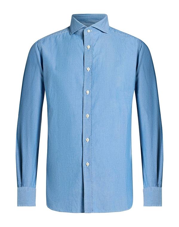 ムーレー メンズ トップス シャツ MOORER Blue ブルー|ReVida 店