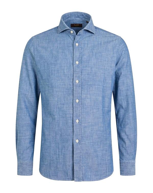 ムーレー メンズ トップス シャツ MOORER Blue ブルー|ReVida 店