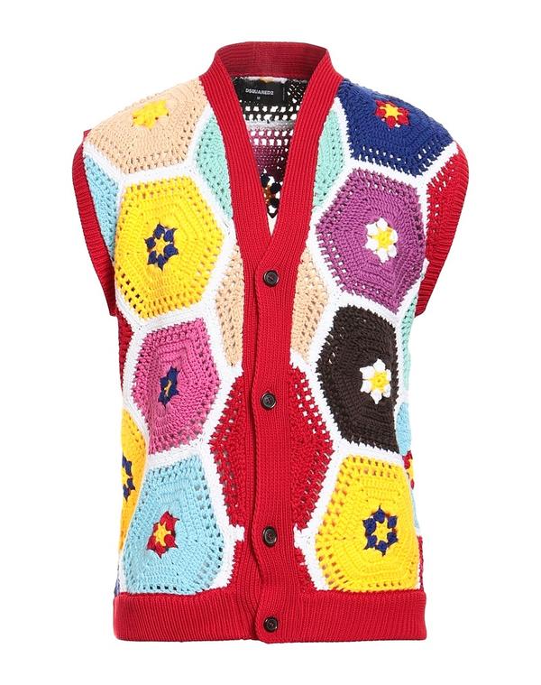 ディースクエアード メンズ アウター カーディガン DSQUARED2 Red レッド｜ReVida 店
