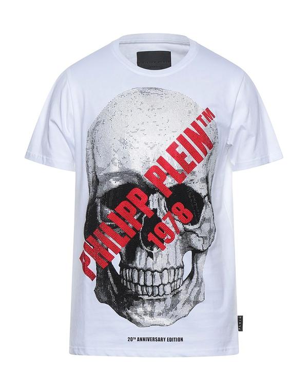 フィリッププレイン メンズ トップス Tシャツ PHILIPPLEIN Ｔシャツ White ホワイト