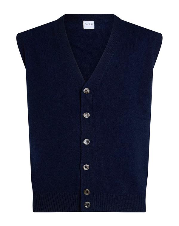 アスペジ メンズ トップス シャツ ニットベスト ASPESI Navy ネイビー|ReVida 店