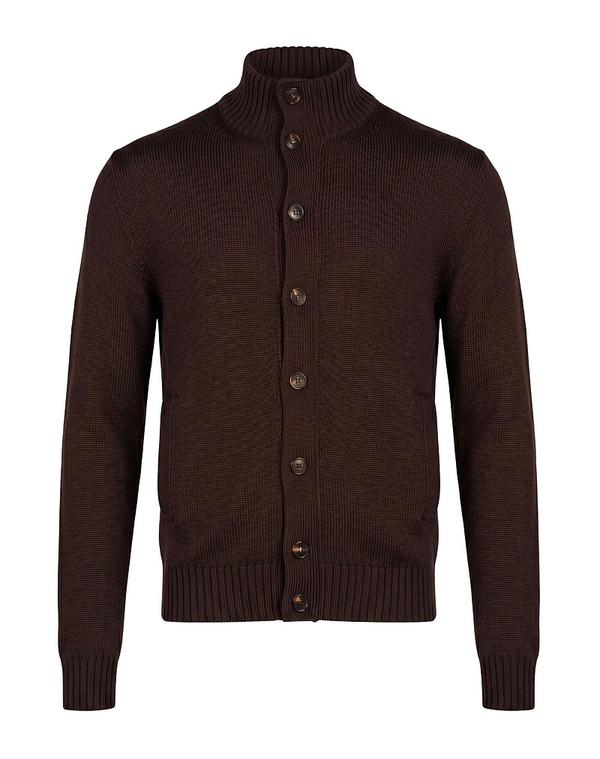 ザノーネ メンズ アウター カーディガン ZANONE Chocolate Brown ブラウン｜ReVida 店