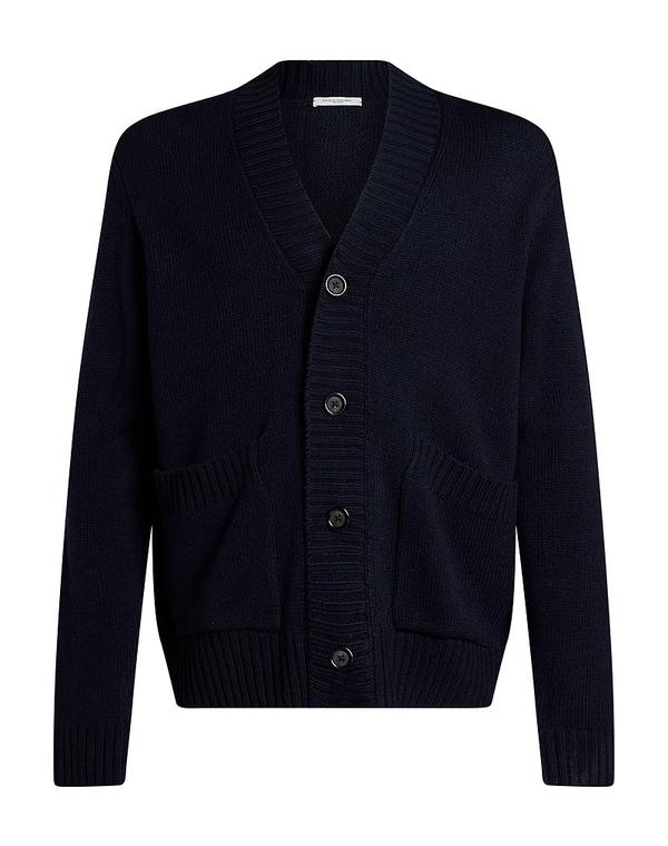 パウロペコラ メンズ アウター カーディガン PAOLO PECORA Midnight Blue ブルー|ReVida 店