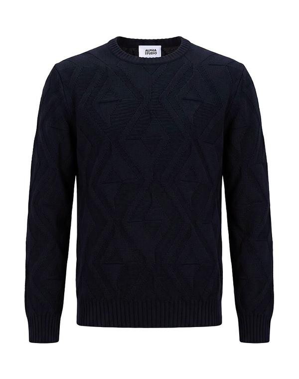 アルファス テューディオ メンズ トップス シャツ プルオーバー ALPHA STUDIO Midnight Blue ブルー|ReVida 店