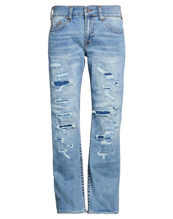 トゥルーレリジョン メンズ ボトムス デニムパンツ ストレートレッグ TRUE RELIGION Blue ブルー|ReVida 店