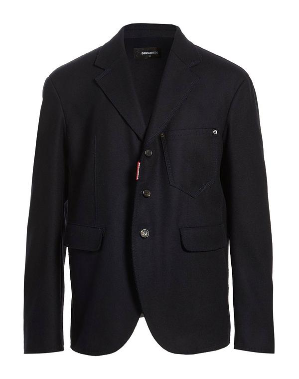 ディースクエアード メンズ アウター ジャケット・ブルゾン テーラードジャケット DSQUARED2 Midnight Blue ブルー｜ReVida 店