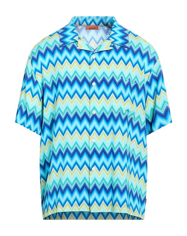 ミッソーニ メンズ トップス シャツ MISSONI Azure Blue ブルー|ReVida 店