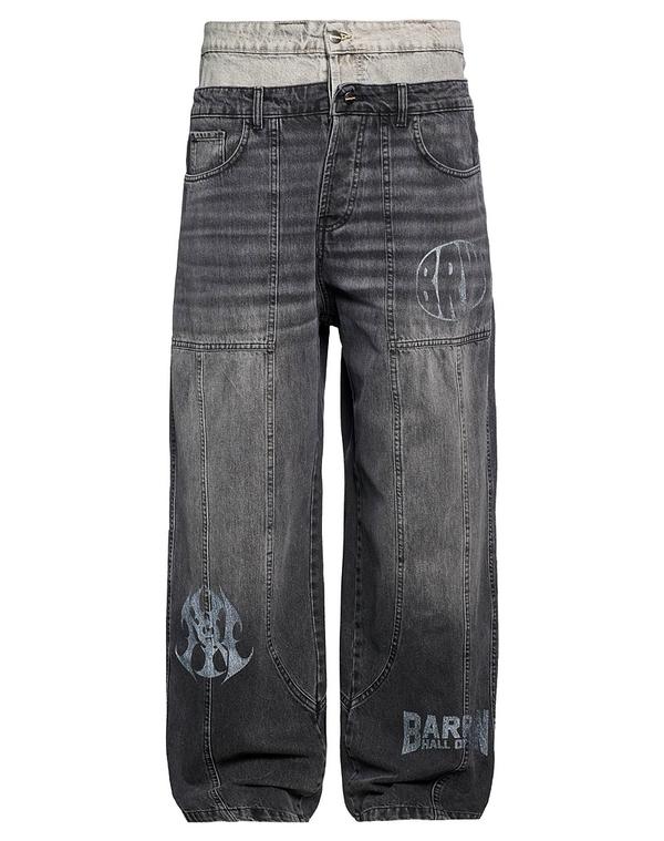 バロー メンズ ボトムス デニムパンツ ジーンズ BARROW Black ブラック|ReVida 店