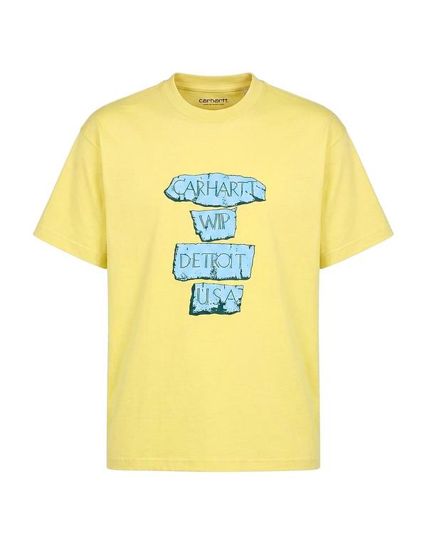 カーハート メンズ トップス Tシャツ CARHARTT Yellow イエロー｜ReVida 店