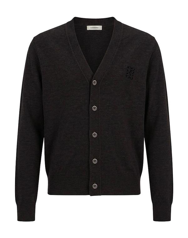 サンドロ メンズ アウター カーディガン SANDRO Charcoal チャコール|ReVida 店