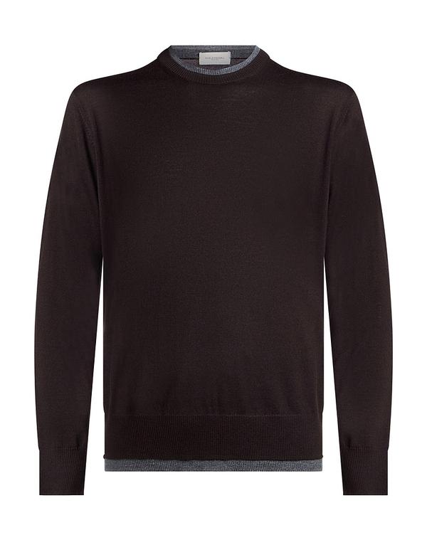 パウロペコラ メンズ トップス シャツ プルオーバー PAOLO PECORA Dark Brown ブラウン|ReVida 店