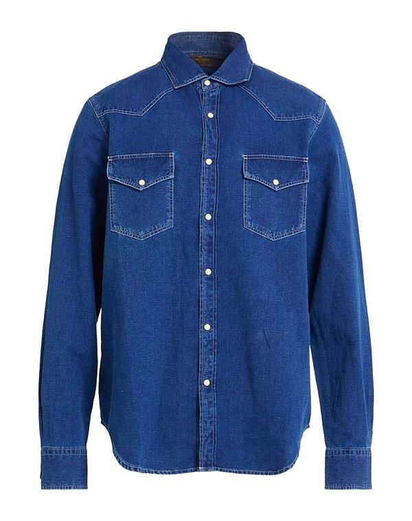 ムーレー メンズ トップス シャツ MOORER Blue ブルー｜ReVida 店