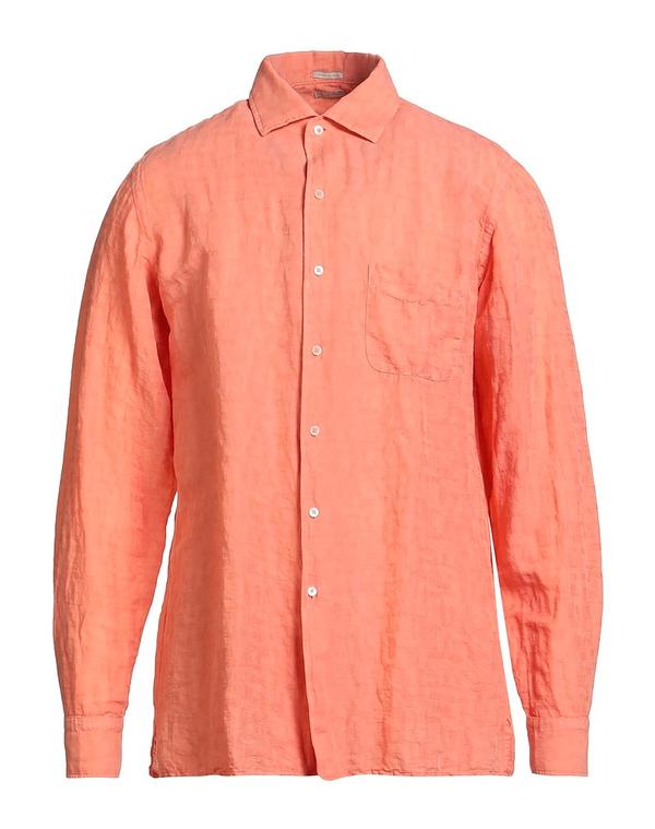 マッシモアルバ メンズ トップス シャツ MASSIMO ALBA Salmon Pink ピンク|ReVida 店