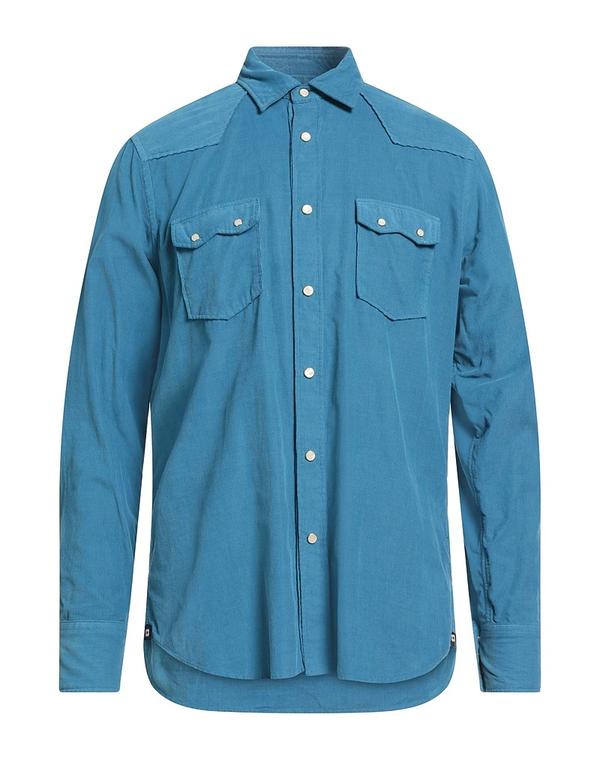 ラルディーニ メンズ トップス シャツ LARDINI 無地シャツ Turquoise Blue ブルー