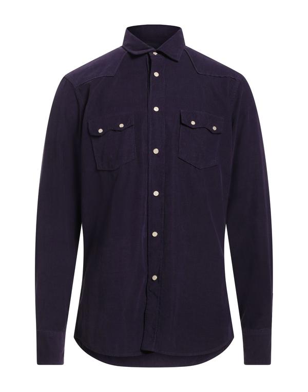 ラルディーニ メンズ トップス シャツ LARDINI 無地シャツ Dark Purple パープル