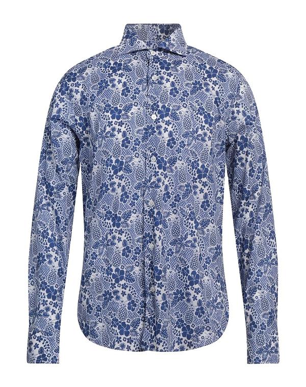 フェデーリ メンズ トップス シャツ FEDELI 柄入りシャツ Blue ブルー
