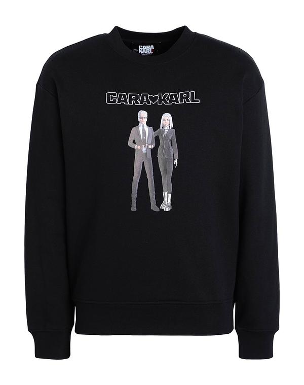 カール ラガーフェルド メンズ アウター パーカー・スウェット KARLAGERFELD スウェット Black ブラック｜ReVida 店