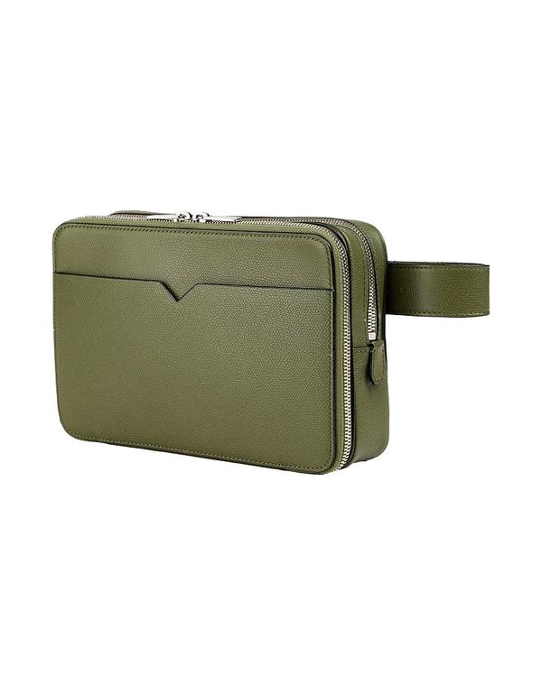 ヴァレクストラ メンズ バッグ ウエストポーチ VALEXTRA Military Green グリーン｜ReVida 店