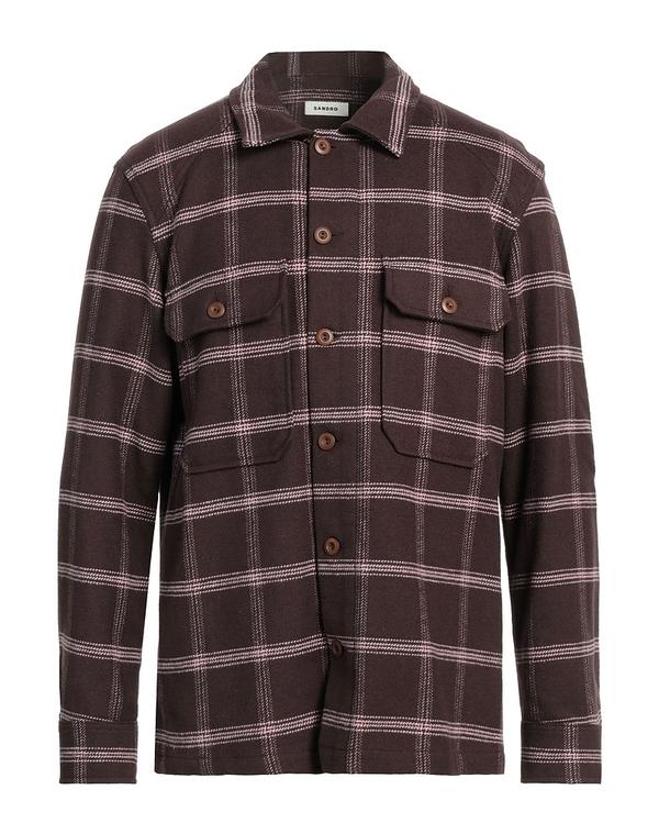 サンドロ メンズ トップス シャツ SANDRO チェック柄シャツ Dark Brown ブラウン