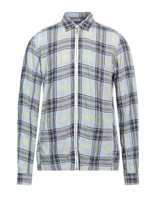 アレッサンドロゲラルディ メンズ トップス シャツ ALESSANDRO GHERARDI チェック柄シャツ Sky Blue ブルー