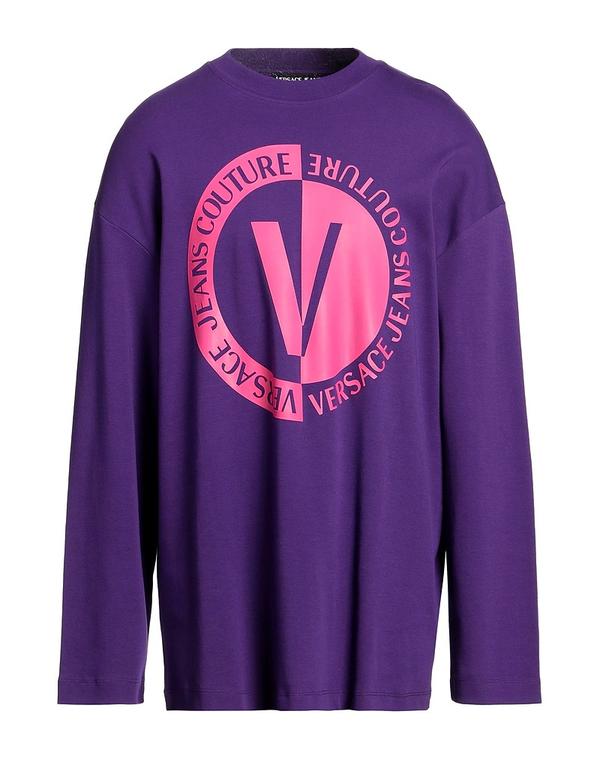 ヴェルサーチ メンズ トップス Tシャツ VERSACE JEANS COUTURE Ｔシャツ Purple パープル