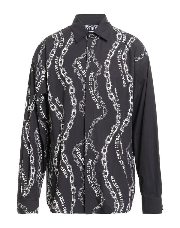 ヴェルサーチ メンズ トップス シャツ VERSACE JEANS COUTURE 柄入りシャツ Black ブラック