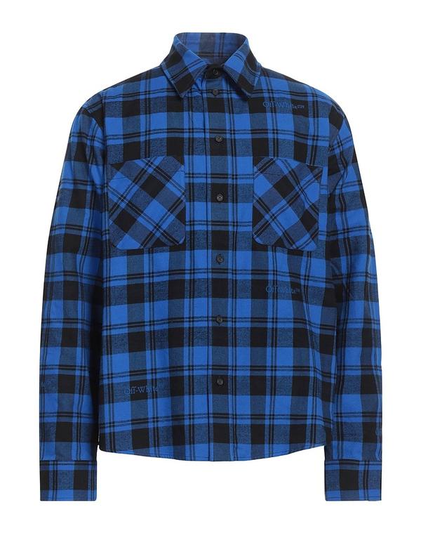 オフ-ホワイト メンズ トップス シャツ OFF-WHITE チェック柄シャツ Blue ブルー｜ReVida 店