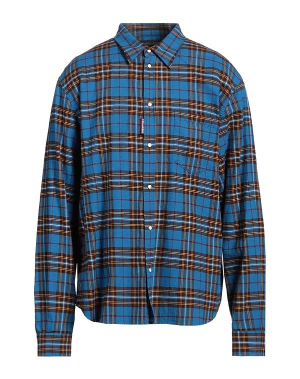 ディースクエアード メンズ トップス シャツ DSQUARED2 チェック柄シャツ Azure Blue ブルー