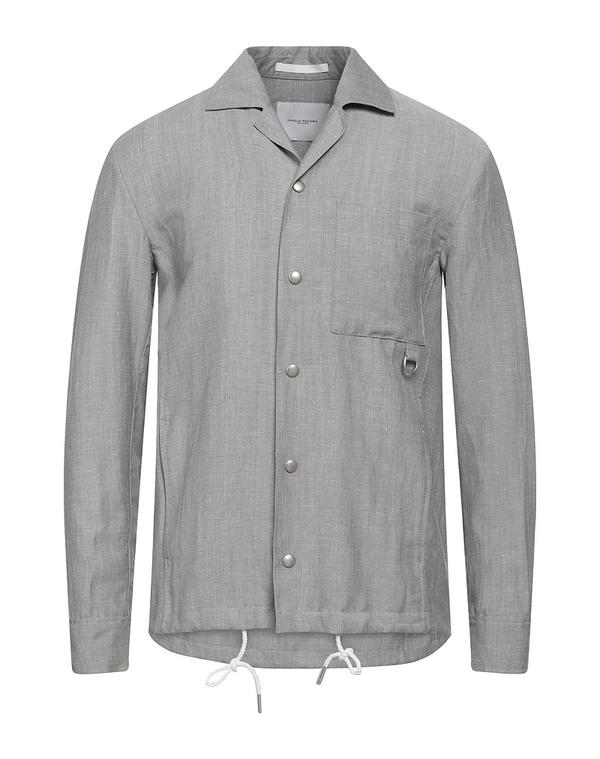 パウロペコラ メンズ トップス シャツ PAOLO PECORA リネンシャツ Gray グレー