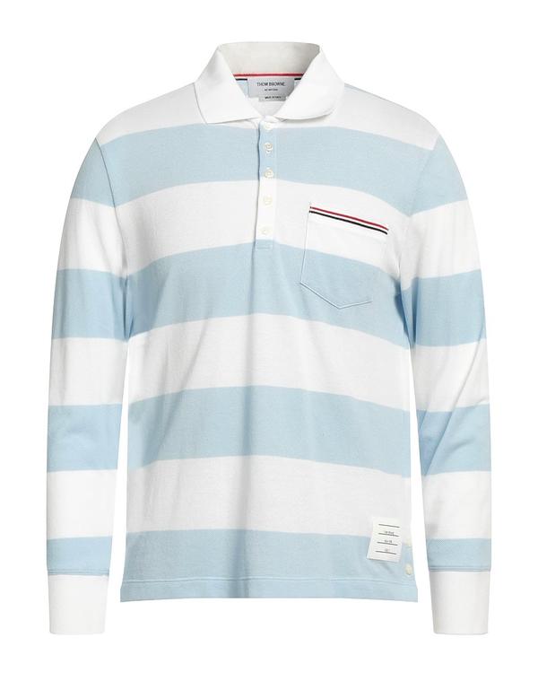 トムブラウン メンズ トップス ポロシャツ THOM BROWNE ポロシャツ Sky Blue ブルー|ReVida 店
