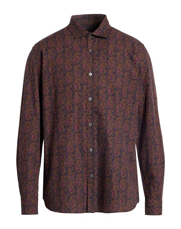 メッサジェリエ メンズ トップス シャツ MESSAGERIE 柄入りシャツ Dark Brown ブラウン