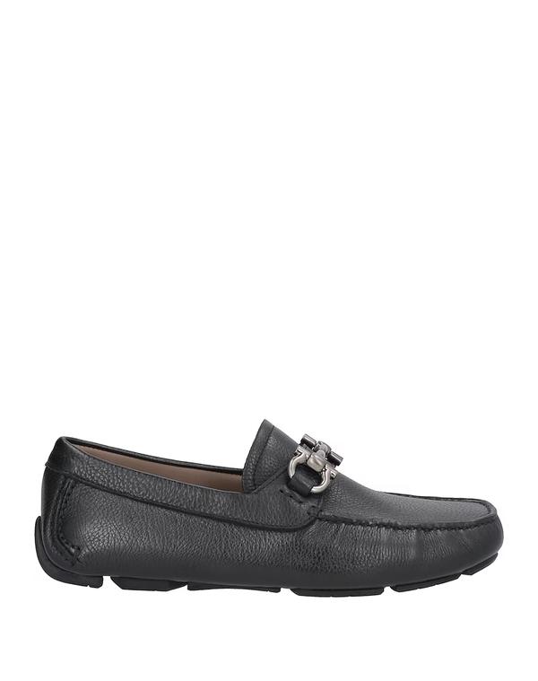 フェラガモ メンズ シューズ スリッポン・ローファー FERRAGAMO モカシン Black 黒いこと
