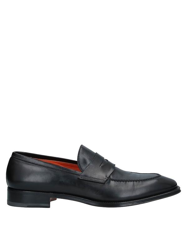 サントーニ メンズ シューズ スリッポン・ローファー SANTONI モカシン Black 黒いこと