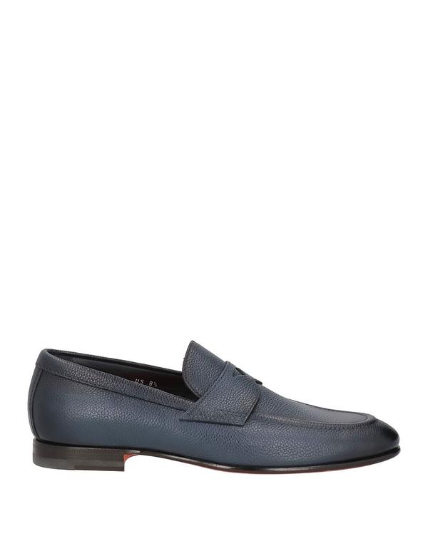 サントーニ メンズ シューズ スリッポン・ローファー SANTONI モカシン Midnight Blue 青碧