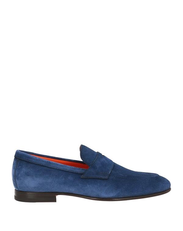 サントーニ メンズ シューズ スリッポン・ローファー SANTONI モカシン Navy ネイビー｜ReVida 店