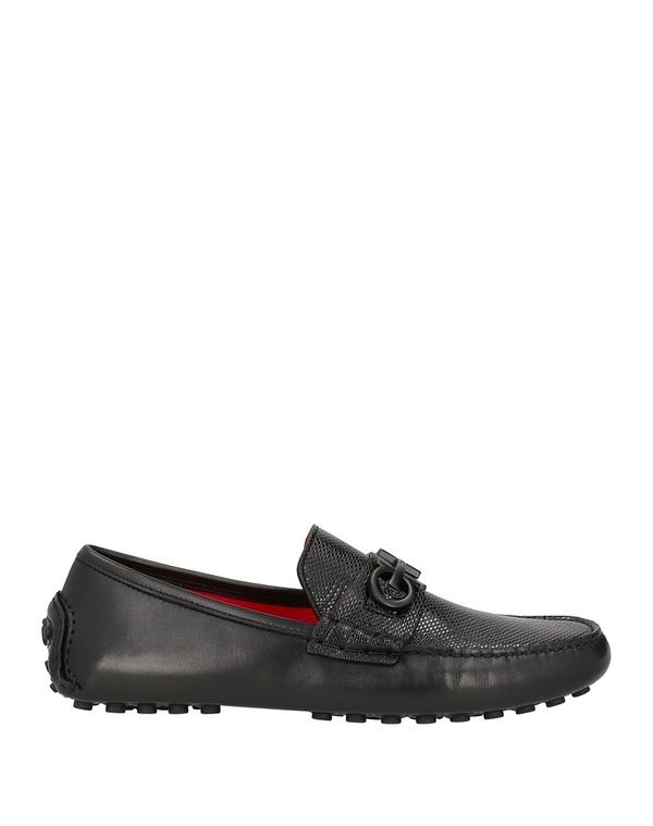 フェラガモ メンズ シューズ スリッポン・ローファー FERRAGAMO モカシン Black 黒いこと