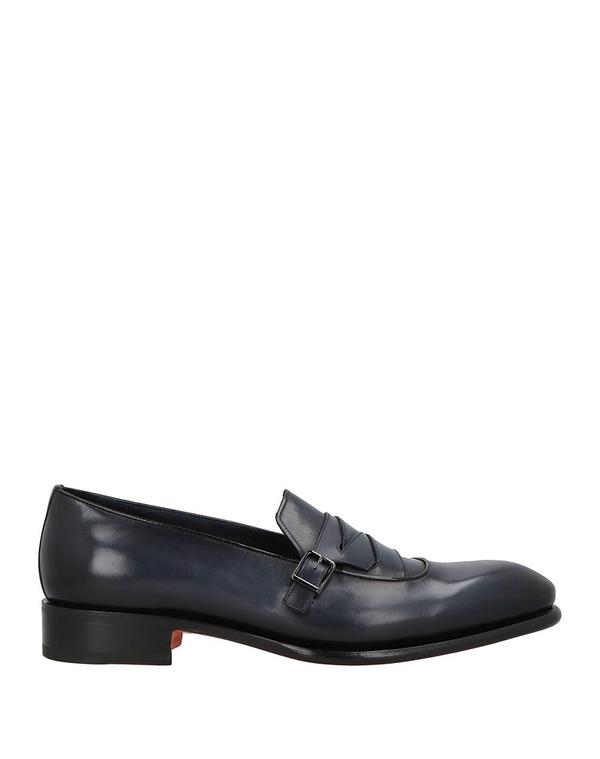サントーニ メンズ シューズ スリッポン・ローファー SANTONI モカシン Midnight Blue 青碧