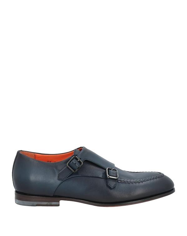 サントーニ メンズ シューズ スリッポン・ローファー SANTONI モカシン Navy 米国海軍