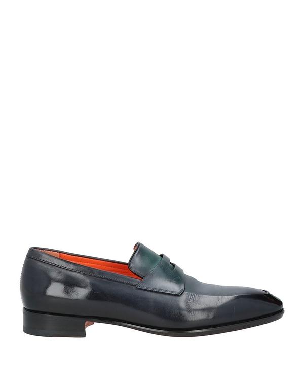 サントーニ メンズ シューズ スリッポン・ローファー SANTONI モカシン Midnight Blue 青色