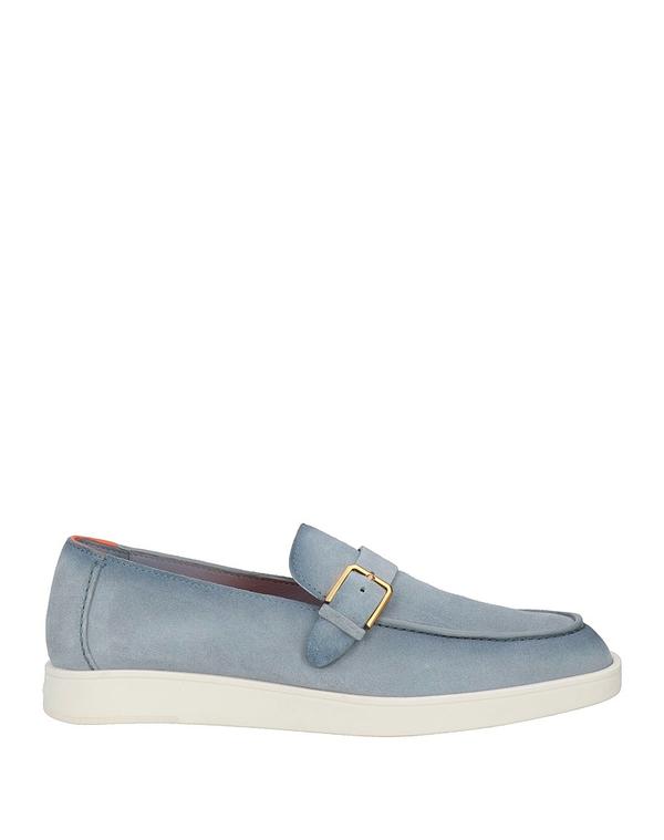サントーニ メンズ シューズ スリッポン・ローファー SANTONI モカシン Blue Gray 薄墨色
