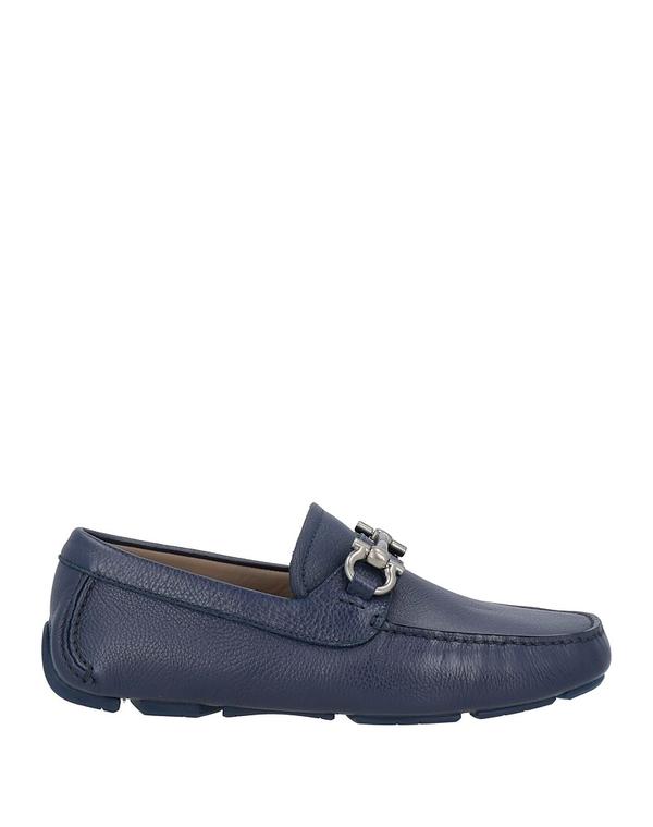 フェラガモ メンズ シューズ スリッポン・ローファー FERRAGAMO モカシン Blue Gray グレー|ReVida 店