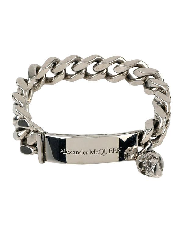 マックイーン メンズ 佩び物 ブレスレット・バングル・アンクレット MCQUEEN 腕輪 Silver しろがね色