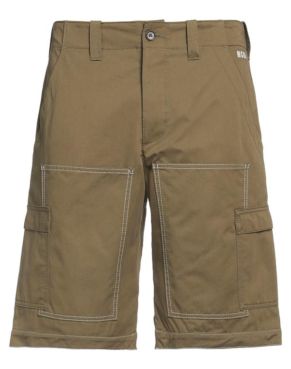 エムエスジイエム メンズ ボトムス ハーフパンツ・ショーツ MSGM ショートパンツ＆バミューダパンツ Military Green グリーン