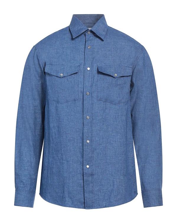 ダンヒル メンズ トップス シャツ DUNHILL 無地シャツ Blue ブルー