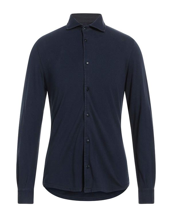 フェデーリ メンズ トップス シャツ FEDELI 無地シャツ Midnight Blue ブルー|ReVida 店